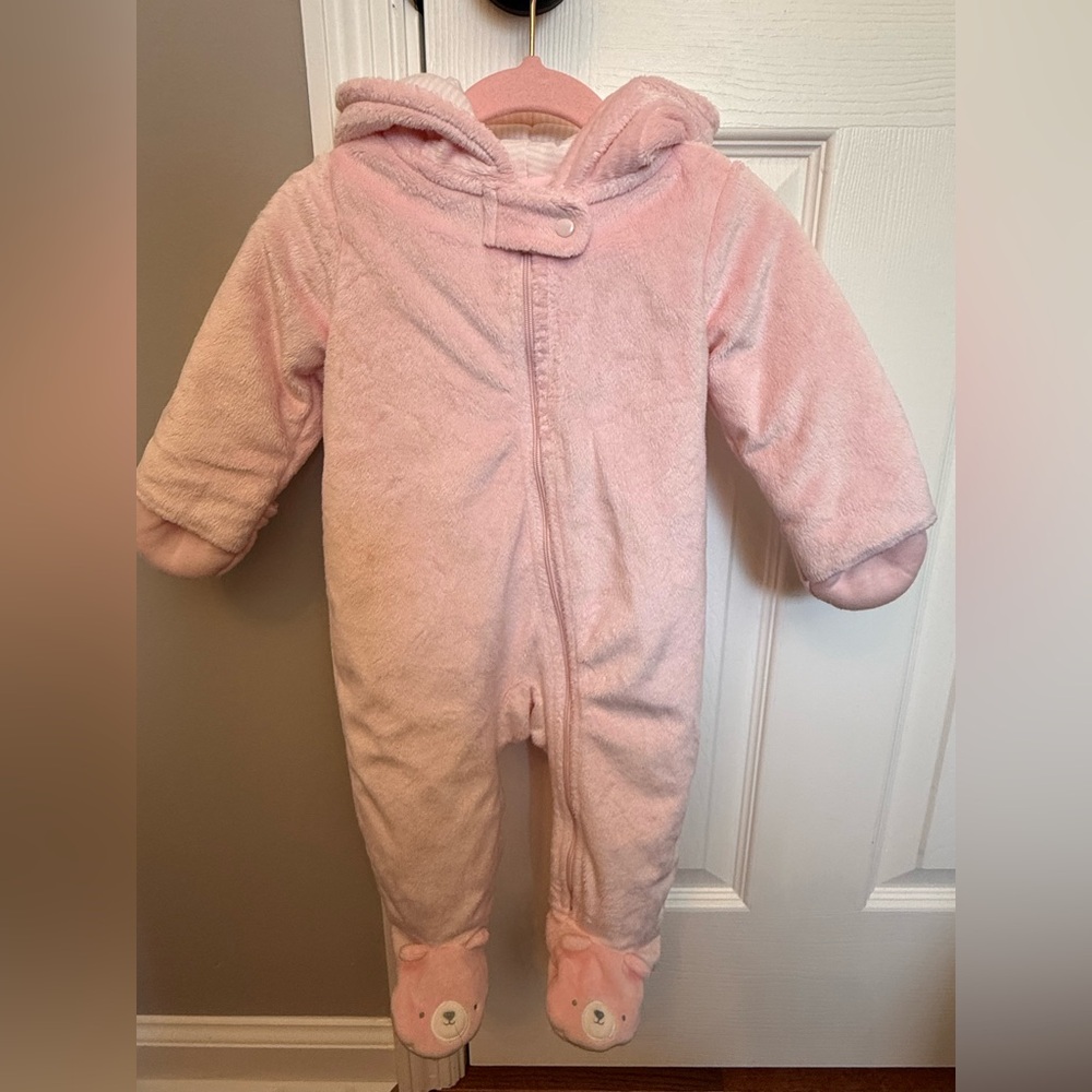 Adorable Pink Fleece Baby Outerwear Footie